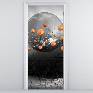Fotótapéta ajtóra - Narancssárga golyók (95x205cm)