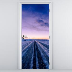 Fotótapéta ajtóra - Utak télen (95x205cm)