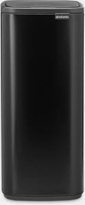 Brabantia Bo Touch Bin nyomófedeles hulladékgyűjtő, karcsú, négyzetes forma, műanyag tartály, 30L - O méret, acél, matt fekete - 238208