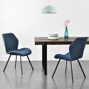 Étkezőszék Sarpsborg 2 darabos párnázott textil design szék szett 89 x 51 x 64 cm sötétkék