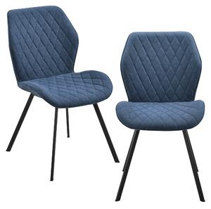 Étkezőszék Sarpsborg 2 darabos párnázott textil design szék szett 89 x 51 x 64 cm sötétkék