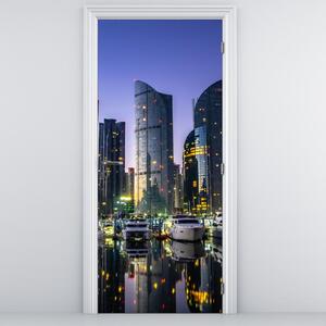 Fotótapéta ajtóra - Yachtok és felhőkarcolók (95x205cm)