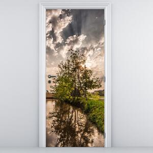 Fotótapéta ajtóra - Természet sugarakkal (95x205cm)