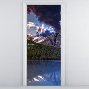 Fotótapéta ajtóra - Tó és hegyek (95x205cm)