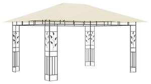 VidaXL krémszínű pavilon szúnyoghálóval 4 x 3 x 2,73 m 180 g/m²