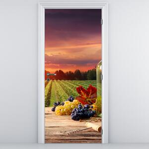 Fotótapéta ajtóra - Szőlőskert borral (95x205cm)