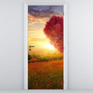 Fotótapéta ajtóra - Szív alakú fa (95x205cm)