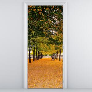 Fotótapéta ajtóra - őszi fák sikátora (95x205cm)