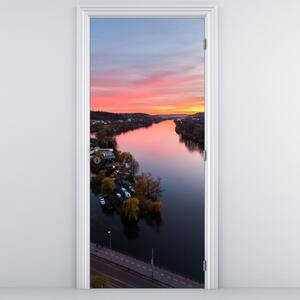 Fotótapéta ajtóra - Éjszakai Prága (95x205cm)