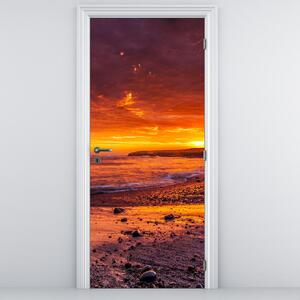 Fotótapéta ajtóra - Naplemente a tenger mellett (95x205cm)