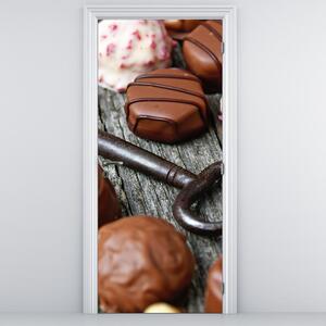 Fotótapéta ajtóra - Csokoládé és kulcs (95x205cm)