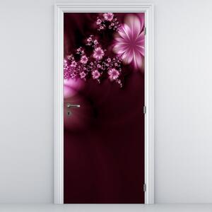 Fotótapéta ajtóra - Absztrakció, virágok (95x205cm)