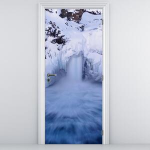Fotótapéta ajtóra - Vízesések télen (95x205cm)