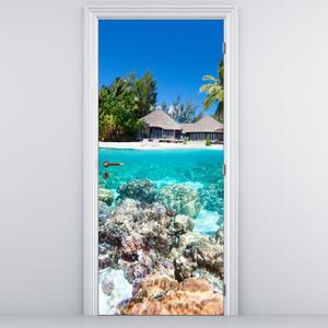 Fotótapéta ajtóra - Strand egy trópusi szigeten (95x205cm)
