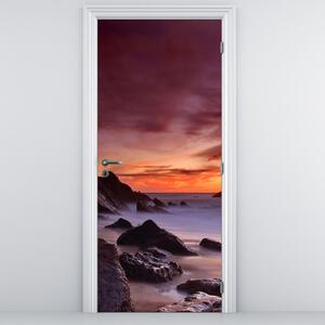 Fotótapéta ajtóra - Naplemente a tengerparton (95x205cm)