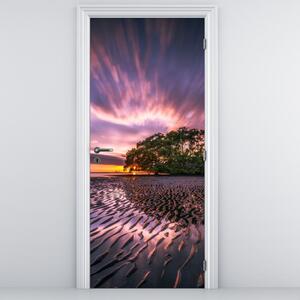 Fotótapéta ajtóra - Strand naplementekor (95x205cm)