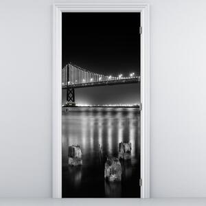 Fotótapéta ajtóra - Fekete-fehér híd (95x205cm)