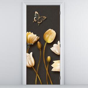 Fotótapéta ajtóra - Tulipánok, absztrakt (95x205cm)