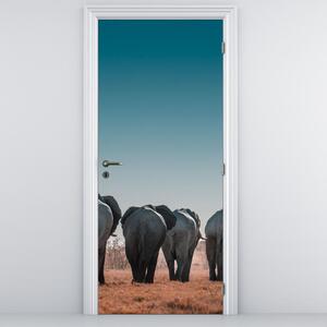 Fotótapéta ajtóra - Elefántok indulása (95x205cm)