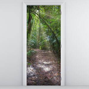 Fotótapéta ajtóra - Napsugarak a dzsungelben (95x205cm)