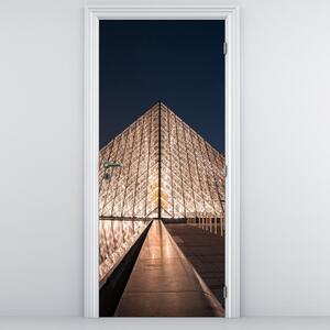 Fotótapéta ajtóra - Louvre éjjel (95x205cm)