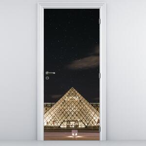 Fotótapéta ajtóra - Louvre éjjel (95x205cm)