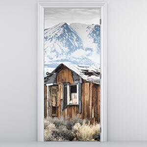 Fotótapéta ajtóra - Kis ház a hegyek alatt (95x205cm)