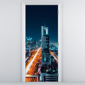 Fotótapéta ajtóra - Dubai éjszaka (95x205cm)