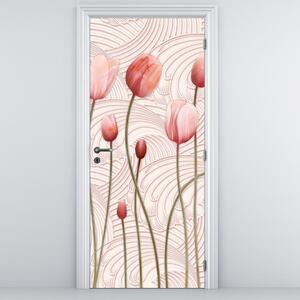 Fotótapéta ajtóra - Rózsaszín tulipán (95x205cm)
