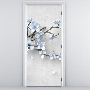 Fotótapéta ajtóra - Kék virágok (95x205cm)