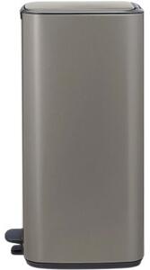 Brabantia Bo Pedal Bin pedálos hulladékgyűjtő szagmentesen záródó Soft-Close fedél, karcsú, négyzetes forma, műanyag tartály, 30L - O méret, acél, platinaszürke - 238161