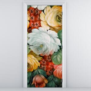 Fotótapéta ajtóra - Festett virágcsokor (95x205cm)