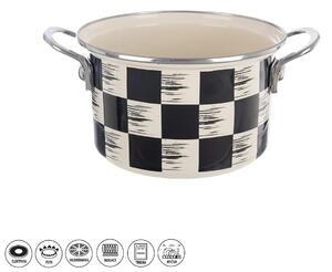 Orion zománcozott edény Chessboard Lem , 2 l,átmérő 18 cm