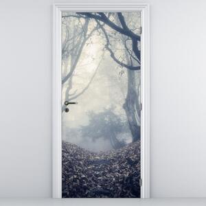 Fotótapéta ajtóra - Erdő a ködben (95x205cm)