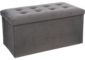 Puff De Terciopelo Lysandre - Gris - 75,7x37,5x38cm Atmosphera