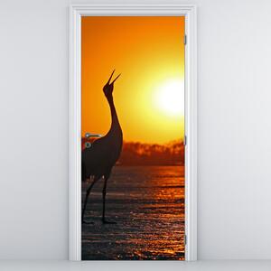 Fotótapéta ajtóra - Madarak naplementekor (95x205cm)