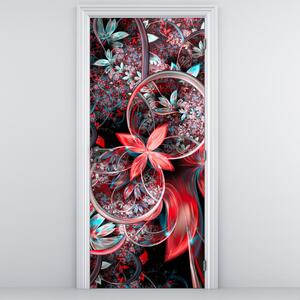 Fotótapéta ajtóra - Egzotikus virágok absztrakciója (95x205cm)