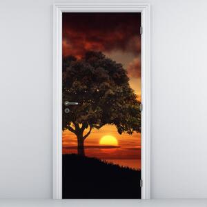 Fotótapéta ajtóra - Fa naplementével (95x205cm)