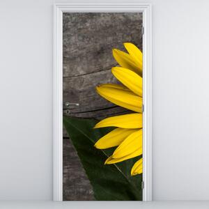 Fotótapéta ajtóra - Napraforgó virág (95x205cm)