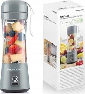 INNOVAGOODS SHAKUIT hordozható mini turmixgép, 380 ml, újratölthető, USB, LED kijelző, szürke