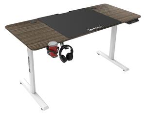 Állítható magasságú íróasztal Hayward Sötét fahatású/Fehér/Fekete