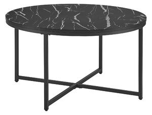 Kisasztal kerek Uppvidinge acél/üveg fekete márványhatású/fekete