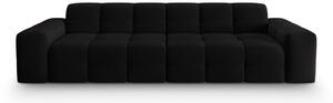 Fekete bársony kanapé 255 cm Kendal – Micadoni Home