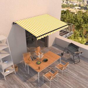 VidaXL sárga és fehér kézzel kihúzható napellenző 350 x 250 cm