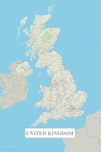 Térkép United Kingdom color