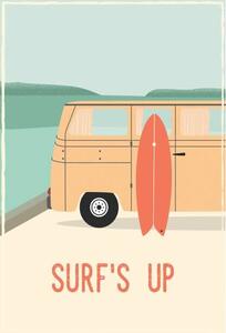 Illusztráció Surf´s up - retro vintage surf., LucidSurf