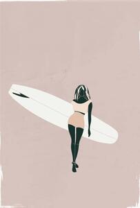 Illusztráció Pastel colour fashion surf illustration, LucidSurf