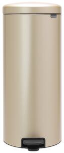 BRABANTIA NewIcon pedálos hulladékgyűjtő szagmentesen záródó Soft-Close fedél műanyag tartály 30L - G méret acél aranyfényű - 304484