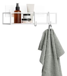Fehér öntapadós acél fürdőszobai polc Cubiko – Umbra