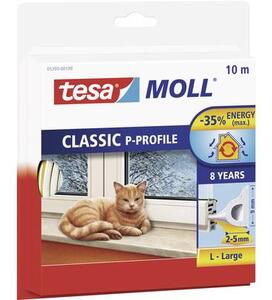 P profilú ablak szigetelő gumi, fehér, 10 m x 9 mm, tesamoll TESA 1 tekercs